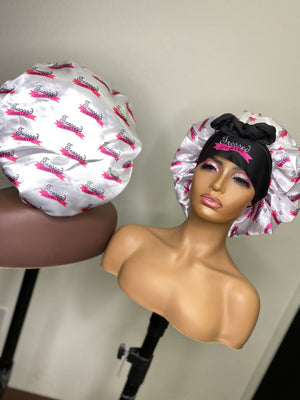 LARGE SATIN BONNETS 2-N-1 LACE WRAP PLUS BONNET TRESSED